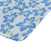 Blauer Hibiskus, Blumen, Muster von Blume Schneidebrett (Ecke)