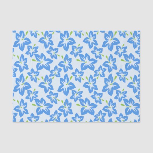 Blauer Hibiskus, Blumen, Muster von Blume Seidenpapier (Vorderseite)