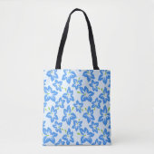 Blauer Hibiskus, Blumen, Muster von Blume Tasche (Vorderseite)