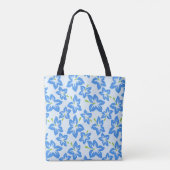 Blauer Hibiskus, Blumen, Muster von Blume Tasche (Rückseite)