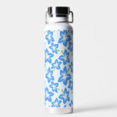 Blauer Hibiskus, Blumen, Muster von Blume Trinkflasche (Rückseite)