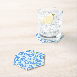 Blauer Hibiskus, Blumen, Muster von Blume Untersetzer