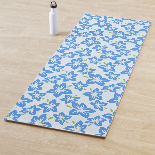 Blauer Hibiskus, Blumen, Muster von Blume Yogamatte (Beispiel)