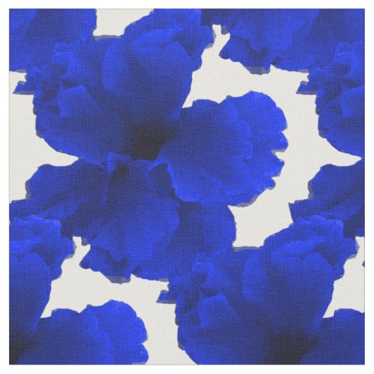 Blauer Hibiskus-Blumendruck Stoff (Nahaufnahme)