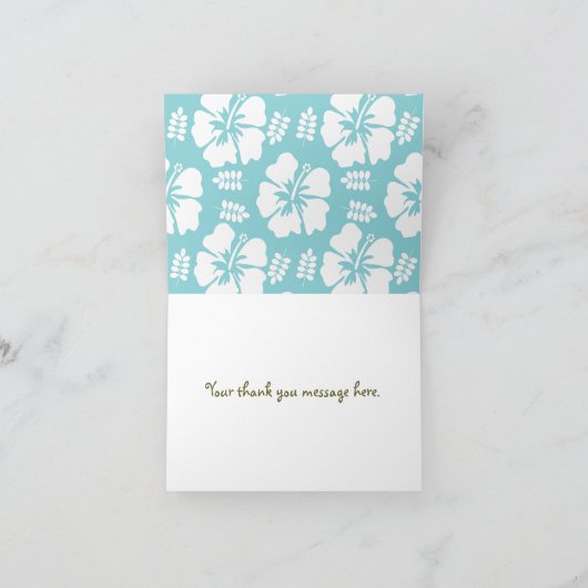 Blauer Hibiskus danken Ihnen Anmerkungs-Karten Dankeskarte (Innenseite)