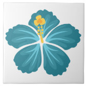 Blauer Hibiskus Fliese (Vorderseite)