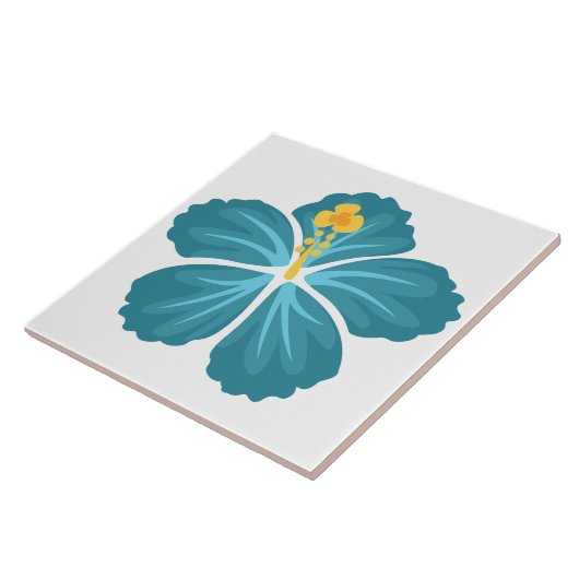 Blauer Hibiskus Fliese (Seite)
