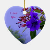 Blauer Hibiskus, i-Liebe, die Sie verzieren Keramik Ornament (Hinten)