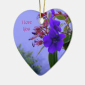 Blauer Hibiskus, i-Liebe, die Sie verzieren Keramik Ornament (Links)