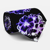 Blauer Hibiskus Krawatte (Gerollt)