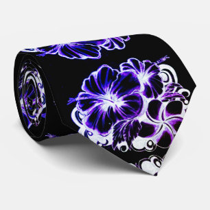 Blauer Hibiskus Krawatte