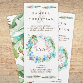 Blauer Hibiskus Tropischer Blumenkranz Einladung