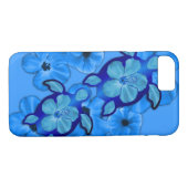 Blauer Hibiskus und Honu Schildkröten Case-Mate iPhone Hülle (Rückseite (Horizontal))