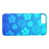 Blauer Hibiskus und Honu Schildkröten Case-Mate iPhone Hülle (Rückseite (Horizontal))