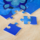 Blauer Hibiskus und Honu Schildkröten Puzzle (Seite)