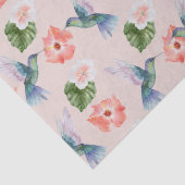 Blauer Hibiskus und Rosa Hummingbird Seidenpapier (Detail)