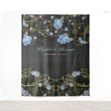 Blauer Hibiskus und Schwalben Floraler Hochzeitspr
