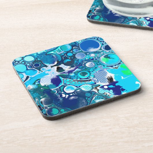 Blauer Himmel Abstrakte Kunst Getränkeuntersetzer (Linke Seite)