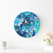 Blauer Himmel Abstrakte Kunst Große Wanduhr (Zuhause)