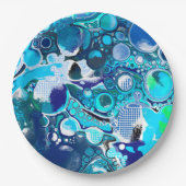 Blauer Himmel Abstrakte Kunst Pappteller (Vorderseite)