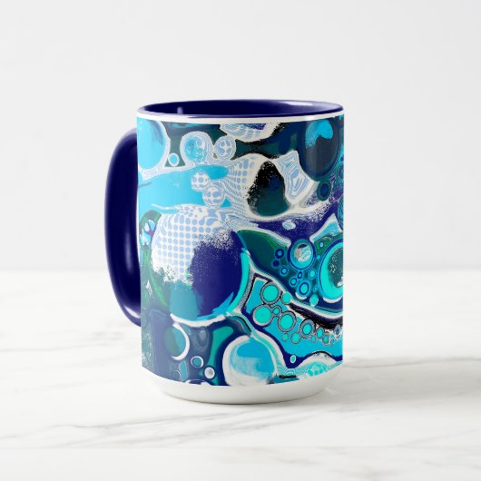 Blauer Himmel Abstrakte Kunst Tasse (Vorderseite Links)