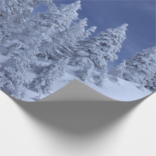 Blauer Himmel am Winter Geschenkpapier (Ecke)