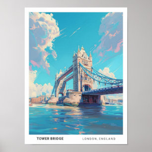 Blauer Himmel an der Tower Bridge London England R Poster