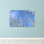Blauer Himmel, Bäume im Winter Leinwanddruck (Insitu (Holzboden))