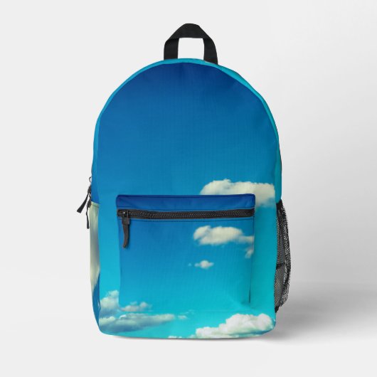 Blauer Himmel Bedruckter Rucksack (Vorderseite)