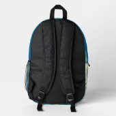 Blauer Himmel Bedruckter Rucksack (Rückseite)