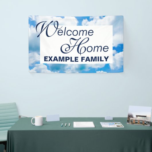 Blauer Himmel bewölkt II + Ihr Text u. Ideen Banner (Messeveranstaltung)