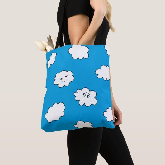 Blauer Himmel Cartoon Wolken Tasche (Von Nahem)