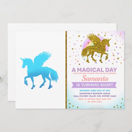 Blauer Himmel Einladung (Vorne/Hinten)