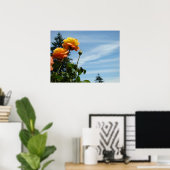 Blauer Himmel-feine Kunst druckt orange Poster (Heimbüro)