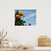 Blauer Himmel-feine Kunst druckt orange Poster (Küche)