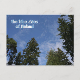 Blauer Himmel Finnlands Postkarte