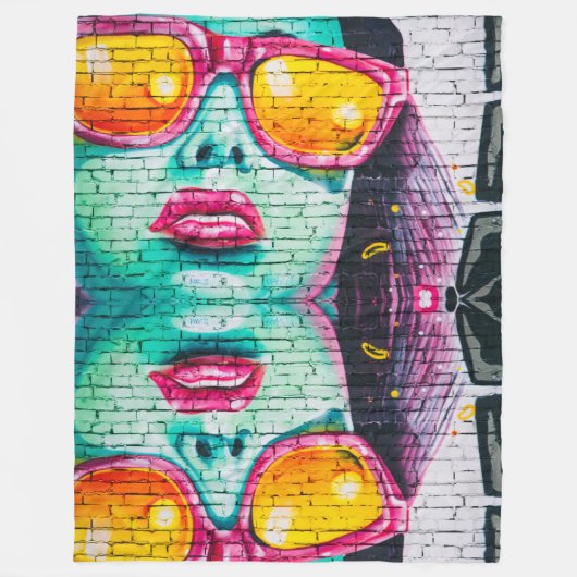 blauer Himmel Fleecedecke (Vorderseite)