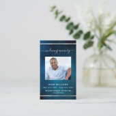 Blauer Himmel Foto Beerdigungskarte Visitenkarte (Stehend Vorderseite)