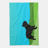 Blauer Himmel-französische Bulldogge Handtuch (Vertikal)