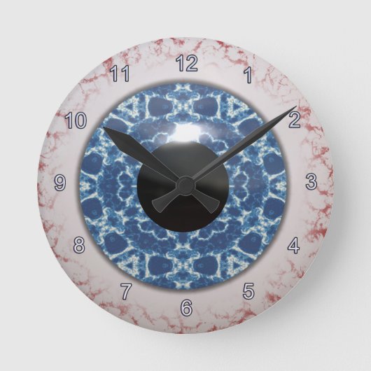 Blauer Himmel Halloween Fun Clock Runde Wanduhr (Vorderseite)
