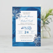 Blauer Himmel Hochzeitsfeier Einladung (Stehend Vorderseite)