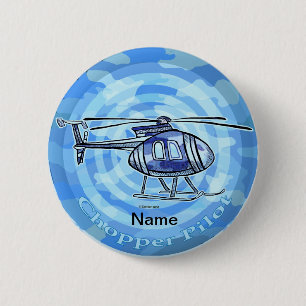 Blauer Himmel Hubschrauber  Button