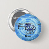 Blauer Himmel Hubschrauber Button (Vorne & Hinten)