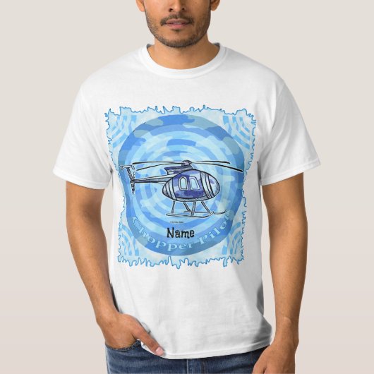 Blauer Himmel Hubschrauber T-Shirt (Vorderseite)
