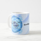 Blauer Himmel Hubschrauber Tasse (Vorderseite Links)
