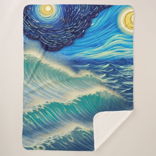 Blauer Himmel im Mondschein Sherpadecke (Vorderseite)