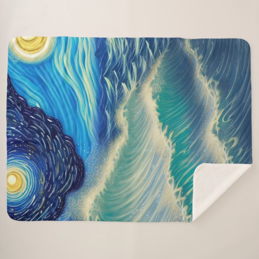 Blauer Himmel im Mondschein Sherpadecke (Vorderseite (Horizontal))