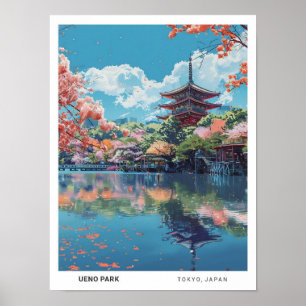 Blauer Himmel im Ueno Park Tokio Japan Vintage Rei Poster