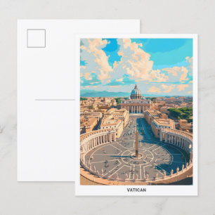 Blauer Himmel im Vatikan Vintage Reise Postkarte