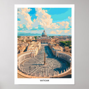 Blauer Himmel im vatikanischen Vintage-Reisefoto Poster